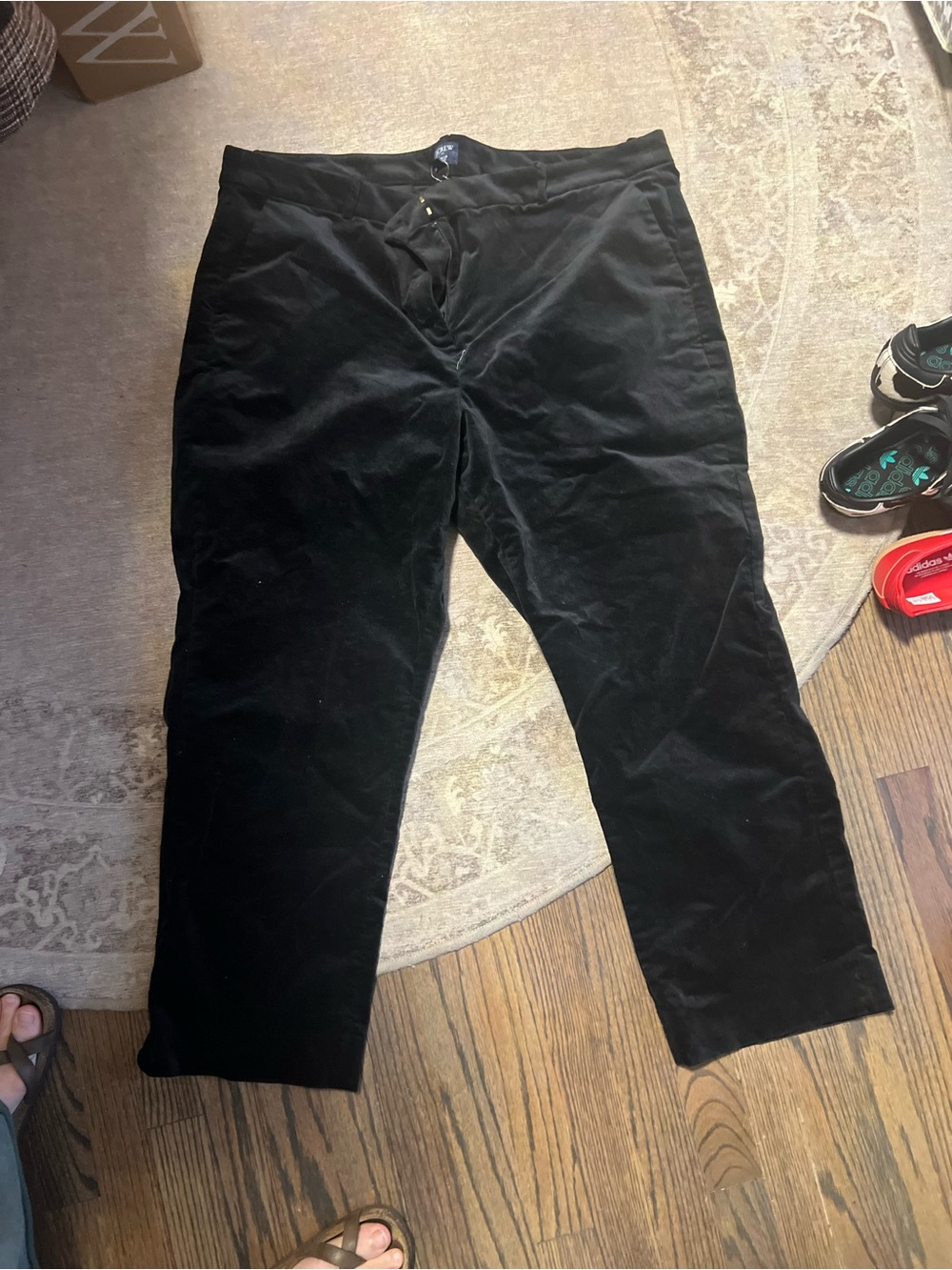 J. Crew Black Cropped Velvet Kallie Pants